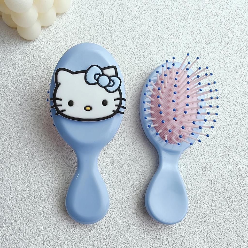 Cute KT Cat Mini Air Cushion Travel Comb for Girls - Portable Cartoon Massage Brush