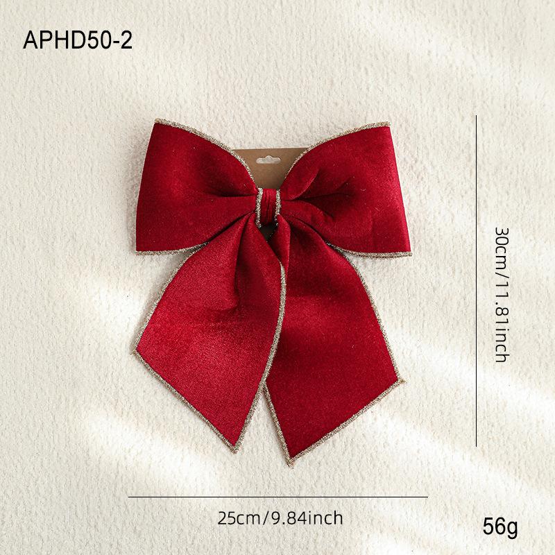 Gold-Edged Christmas Bow Classic Holiday Bow Festive Bow Decoration For Staircases Garlands Mantels