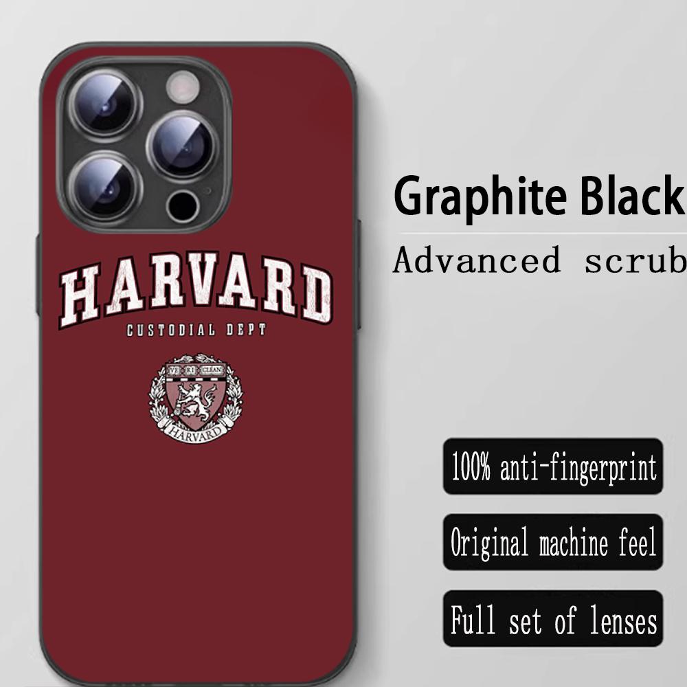 

Harvard University pattern ins Phone Case For iPhone 16 15 14 13 12 11 X XR XS 8 Plus Mini Pro Max Soft black Shockproof Cover iPhone 12 Mini