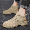 Autumn New Martin Boots Men's High-top Lace-up Casual Labor Insurance Shoes Youth Fashion Trend Platform Tooling Shoes