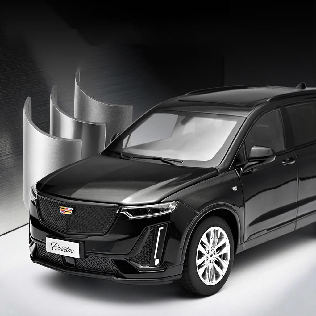 NEW 1:24 Cadillac XT6 SUV 2023 Alloy Car Model Sound and Light Pull Back Car Model Collectibles Birthday Gift