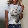 Summer Short Sleeved T-shirt Women's Casual Sports Top Cartoon 3D Printed Pattern Clothes