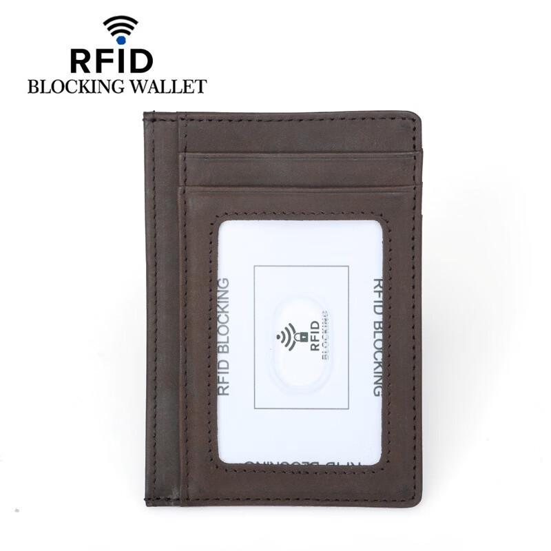 

DAXTE Men s Crazy Horse Leather Card Holder
