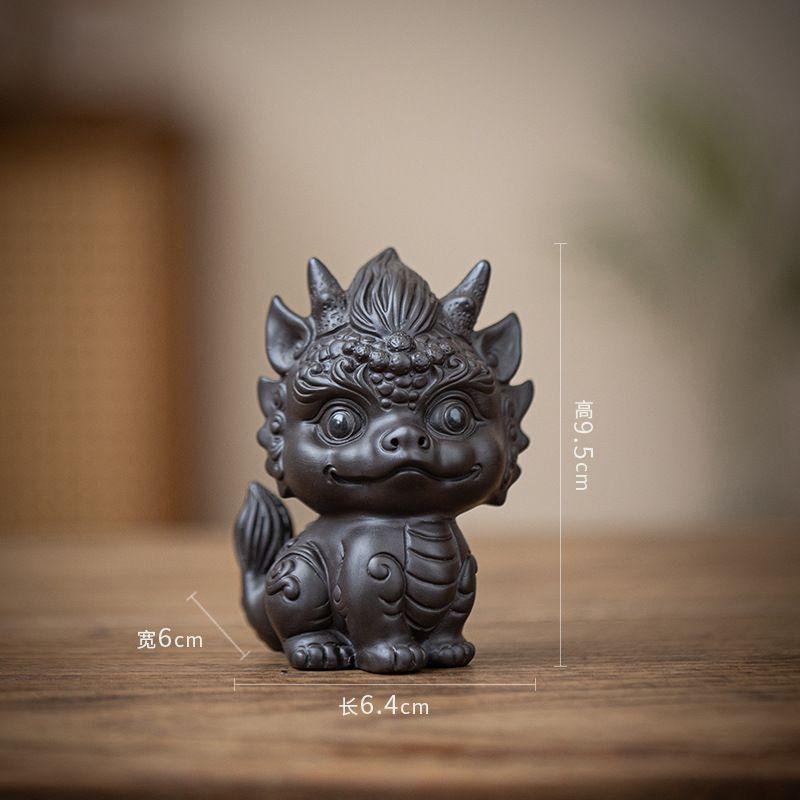 Miniature Dragon Statue Tea Pet Ornament Desktop Tea Decoration Tea Accessories for Farmhouse Office Garden Bookcase Apartment