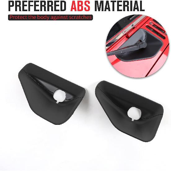 Front Windshield Wiper Base Trim Cover for Jeep Wrangler JK & Unlimited 2007-2018 (Black)