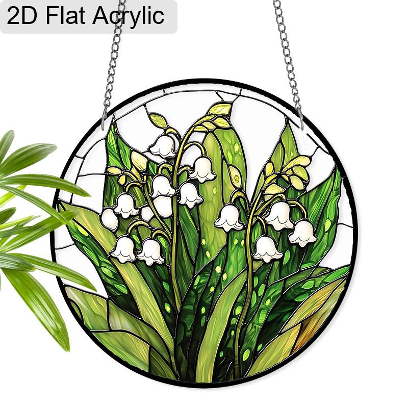 

Acrylic Lily of the Valley Suncatcher Stained Glass Effect Window Hanging Ornament Flower Lover Gifts 20cm/7.87Inch