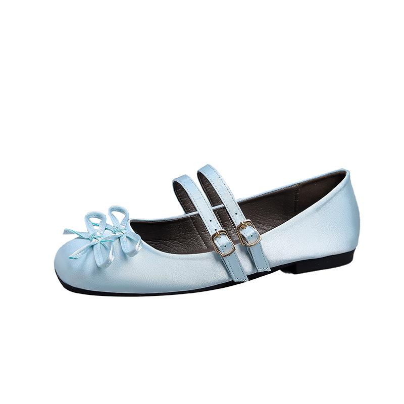 

IPPEUM Женские балетки Туфли с квадратным носком Плоские Большой размер 44 2025 Новые балетки 270 небесно-голубой