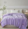 Solid Jacquard Air Conditioning Blanket Anti-Static Warm Nap Blanket For All Seasons Milk Velvet Multifunctional Travel Shawl