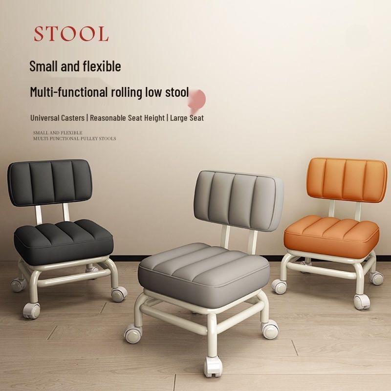 Universal Low Wheel Stool for Home with Thickened Material and Casters