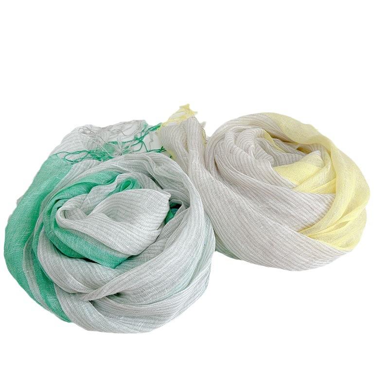 Japanese Plaid Retro Linen Scarf Mori Girl Literary And Versatile Breathable Shawl Neck Protection Shawl Silk Scarf Sun Protection