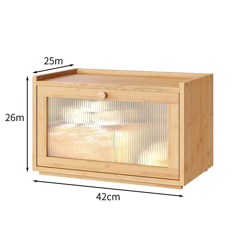 Деревянная бамбуковая хлебница с крышкой - Кухонное хранилище для хлеба, выпечки и фруктов