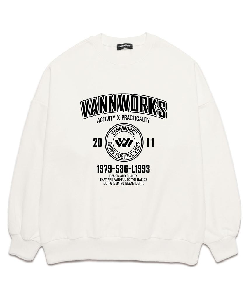 VANNWORKS Activity Arch Oversized Sweatshirt (Vls0051) White/Black