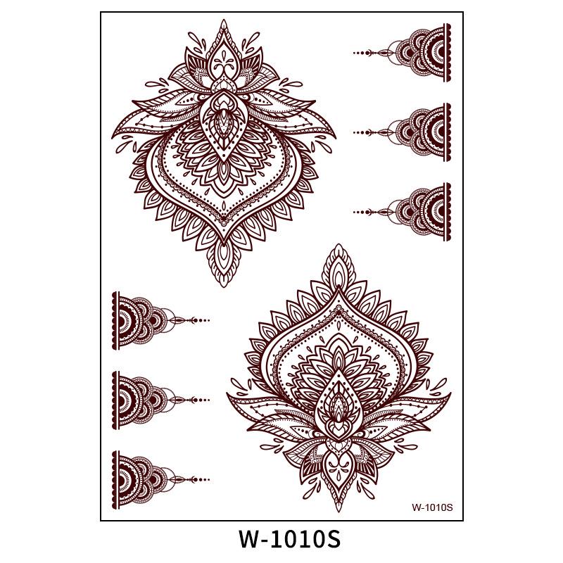 Waterproof European & American Red/Brown Henna Lace Tattoo Stickers for Arab Brides