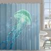 Jellyfish Shower Curtain Blue Ocean Galaxy Abstract Bathroom Decor Polyester Waterproof Sea Life Night Sky Curtain