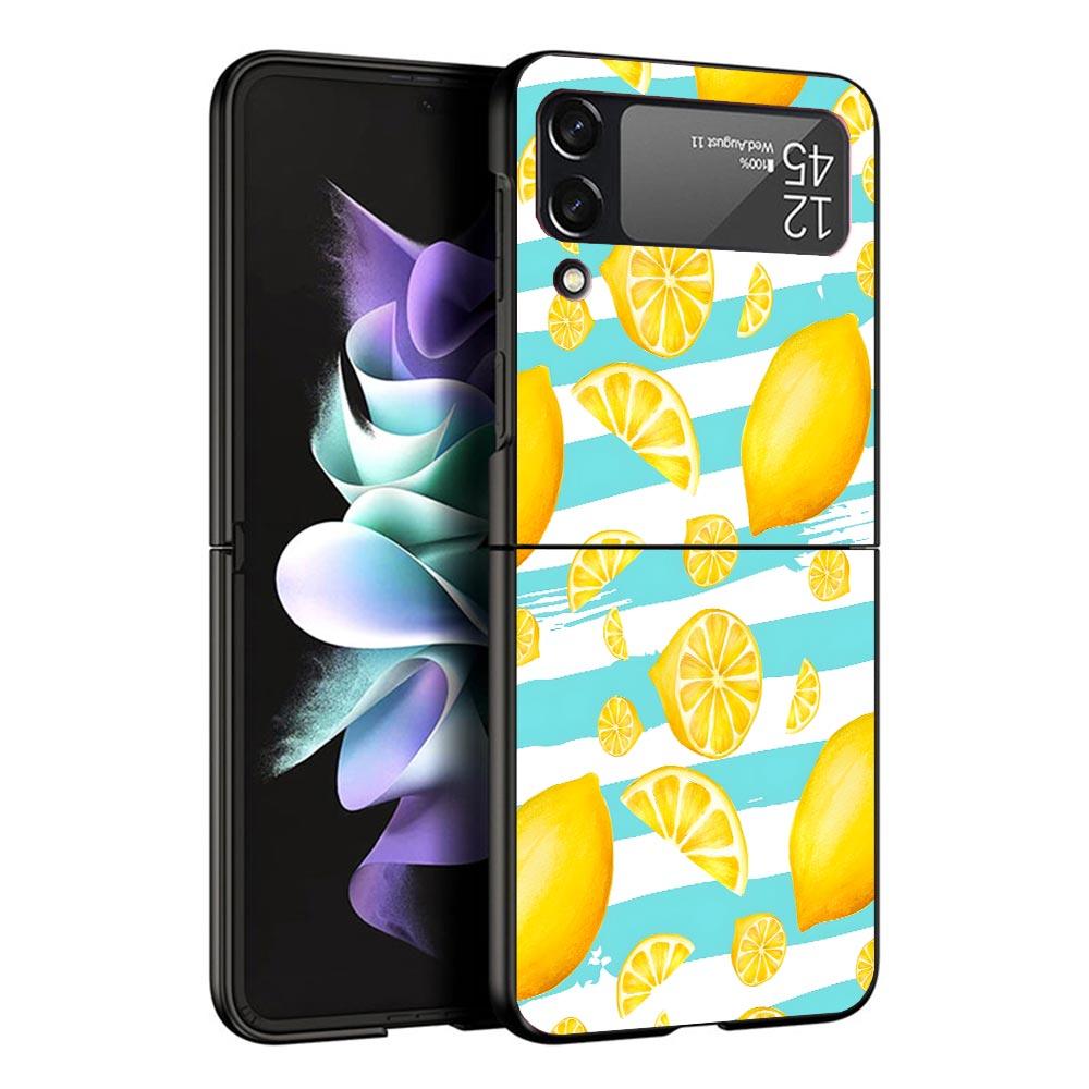 

Summer Fruits Lemon Case For Samsung Galaxy Z Flip 7 6 5 4 3 z Flip7 Flip6 Flip5 Flip4 5G Phone Cover Flip3 Folding Coque Samsung Z Flip 7