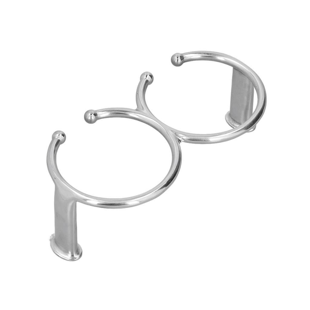 Διπλή Ανοιχτή Βάση Ποτηριού Δακτυλίου Ανοξείδωτος Χάλυβας 316 Καθολική για Σκάφος Τραπέζι Παιχνιδιών Καναπέ Αυτοκίνητα