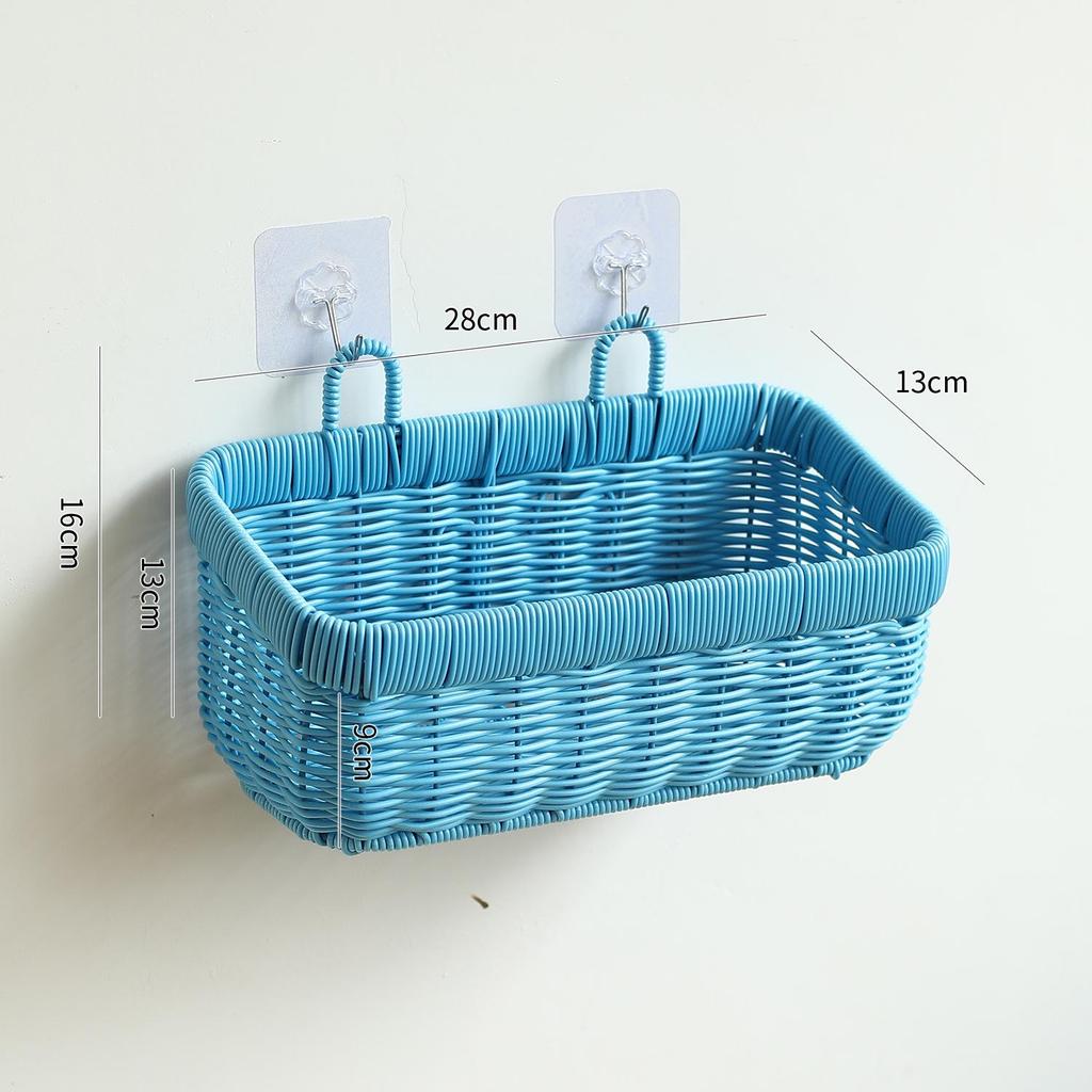 Woven Hanging Basket for Kitchen Storage: Ginger, Garlic, Onion, Egg, Fruit - Imitation Rattan Wall Basket