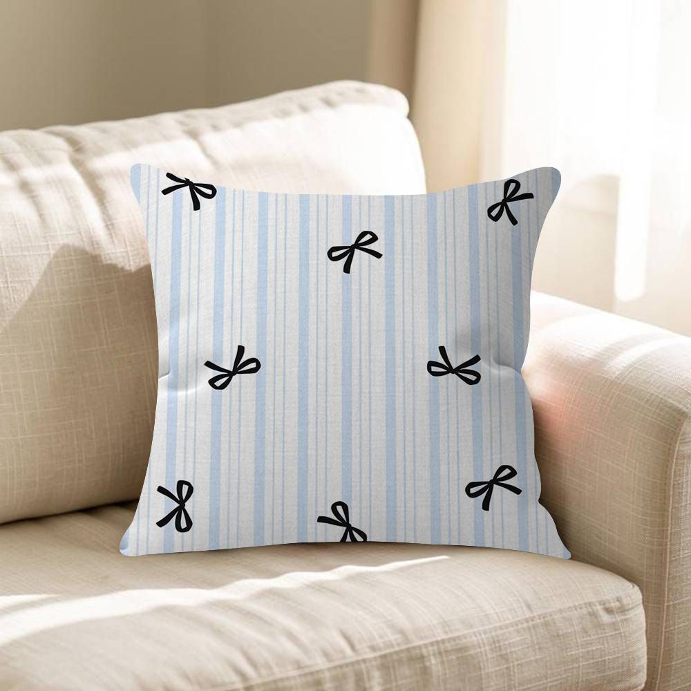 Cute Pink Black Full Screen Bow Dot Cushion Cover Decorative Pillow Sofa Home Decor Case Pillow Cases