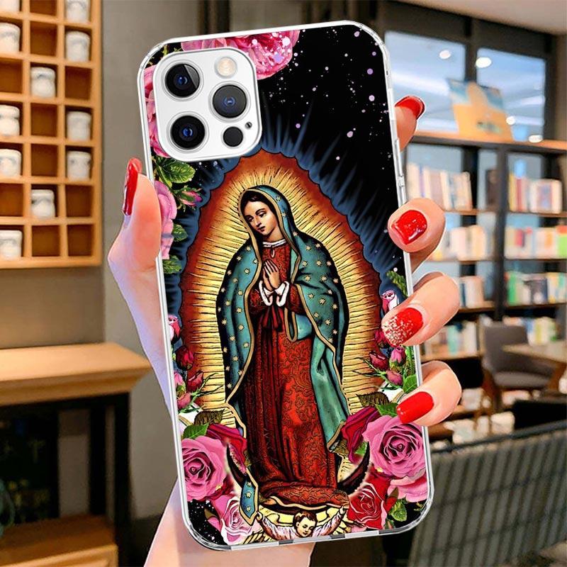 Virgin De Guadalupe Virgen Mary Cover Phone Case For iPhone 16 17 Air 15 14 Pro Max 16E Phone Case 13 Mini 12 11 7 SE 8 Print Pa