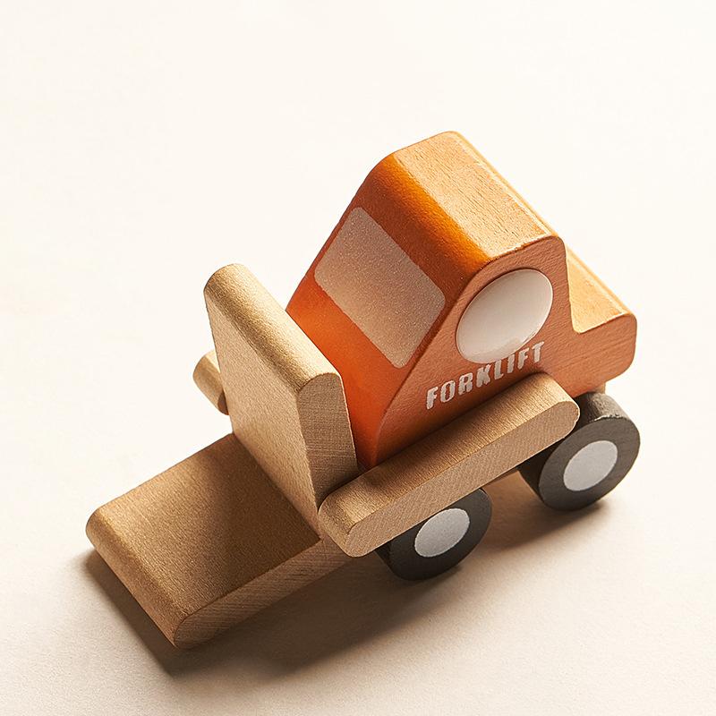 Kids Mini Wooden Cars Truck Aircraft Model Toy Montessori Wooden Education Colorful Vehicle Toys Simulation Cars Decoration Gift