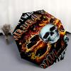 1pc skull fire Automatic Open, Windproof, Compact Travel Umbrella, Gift for Birthday, Christmas, Business 93059