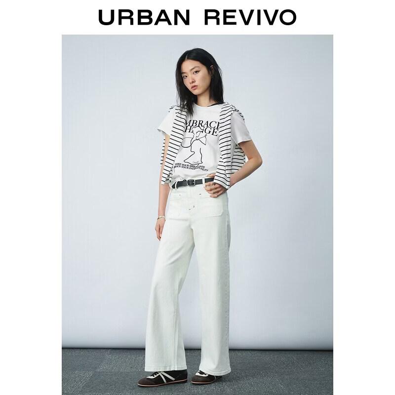 UR2026 Women s Urban Minimalist Letter Print Cotton T-Shirt XS грязно-белый