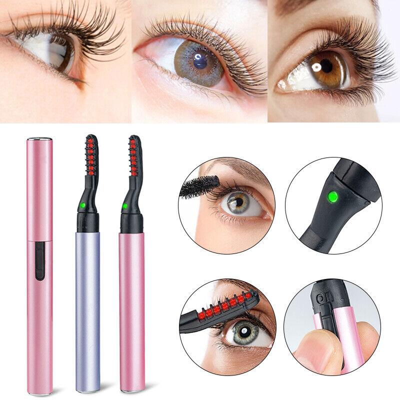 Eyelash Heated Eyelash Curler Longer Long Lashes Makeup Curl Lash Electric UK