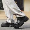 Derby shoes men's platform heightening trendy shoes black big head business dress commuter groom wedding leather shoes 16890-J