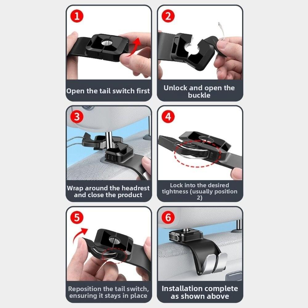 Double Hooks Auto Seat Headrest Hooks Stretchable Auto Fastener Hooks  Purses