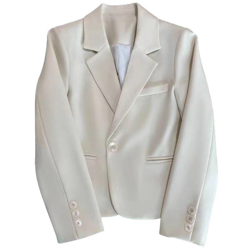 Beige Women's Short Suit Jacket - 2025 Spring/Autumn Casual Versatile Fashion