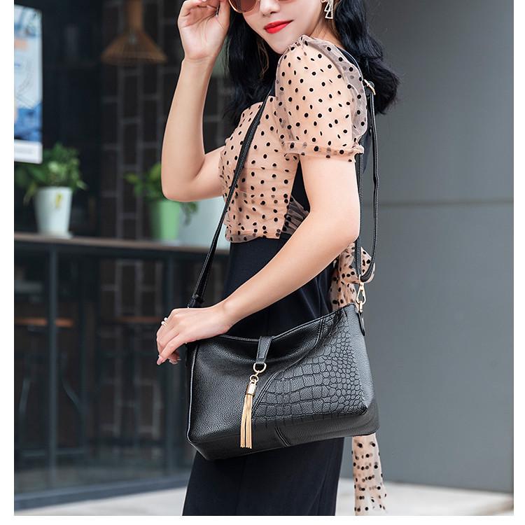 Soft Leather Tassel Crossbody Bag 2025 - Women's Fashion PU Shoulder Tote Bag