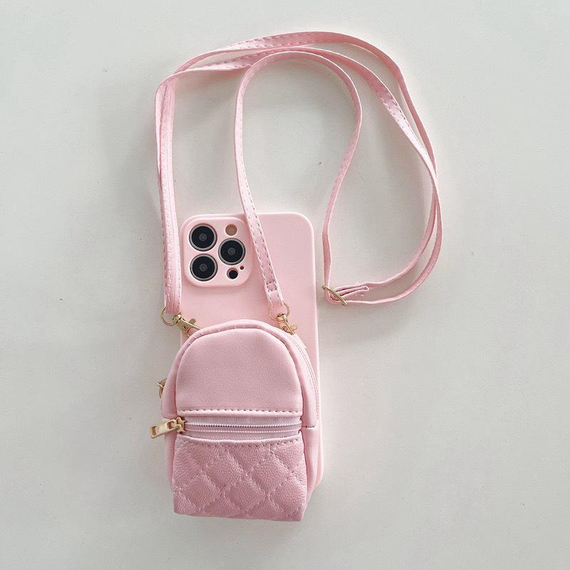 

Mini Small School Bag Phone Case For Iphone16Promax Crossbody Apple 14 Coin Purse 13 Silicone Strap iPhone 7/8/SE 2020