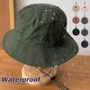 Sombrero de Cubo Impermeable Protección Solar Verano Gorra para Acampar Senderismo con Bolsa de Almacenamiento Sombrero Solar Anti-UV Gorras de Montañismo Sombrero de Panamá