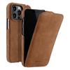 MELKCO For iPhone 13 Pro Max Phone Protective Shell Litchi Texture Genuine Cow Leather+PC Vertical Flip Case