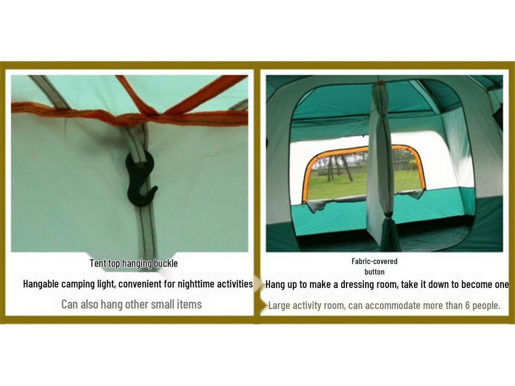 Outdoor Multi-Room Tent for 4 to 10 People - Rainproof, Thickened, and Portable