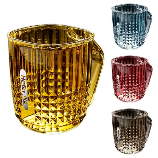 Mouthwash Cup Drop-Resistant Easy to Clean Transparent Bathroom Rinse Cup with Handle Bathroom Accessory