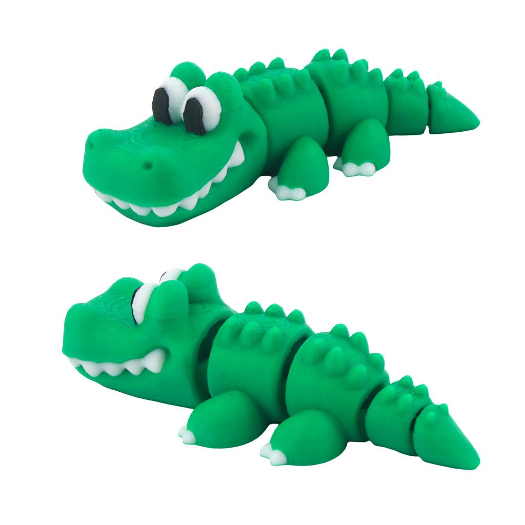 Three Dimensional Crocodile Shaped, 3D Printed Cute And Lively Animal Models, Flexible Joint Swinging For Stress Relief