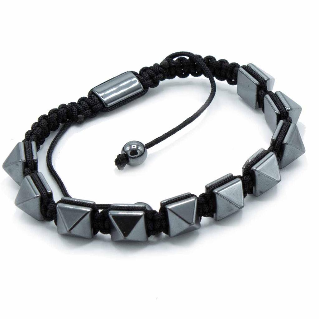 Magnetic Hematite Shamballa Bracelet Pyramid Spikes