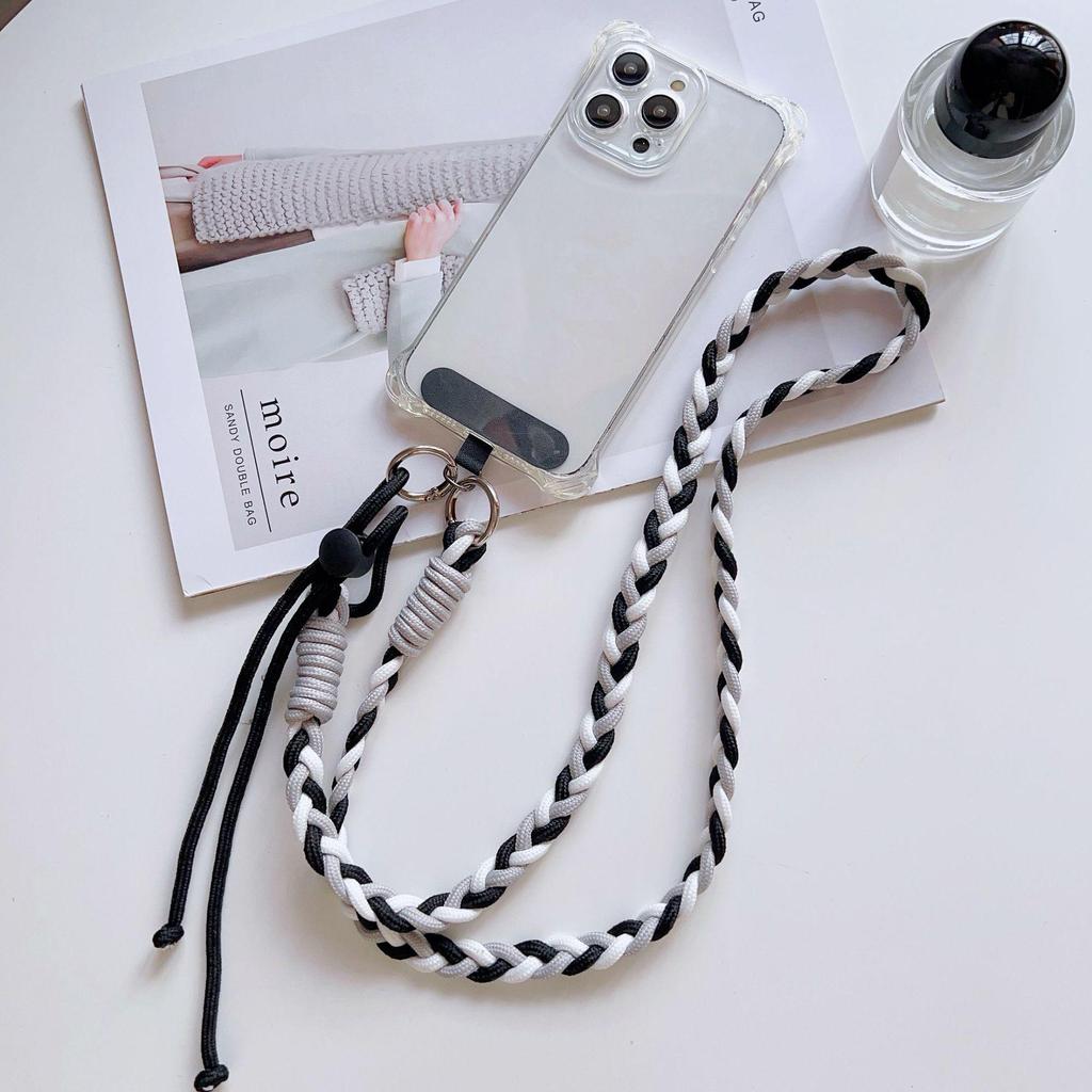 Adjustable Colorful Braided Cross-Body Lanyard with Knot for Phone or Water Bottle