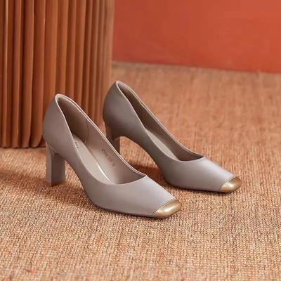 Décolleté da Donna alla Moda 2024 Autunno Eleganti e Semplici Scarpe da Abito da Donna Comode Scarpe con Tacco Grosso a Bocca Bassa Zapatos Mujer
