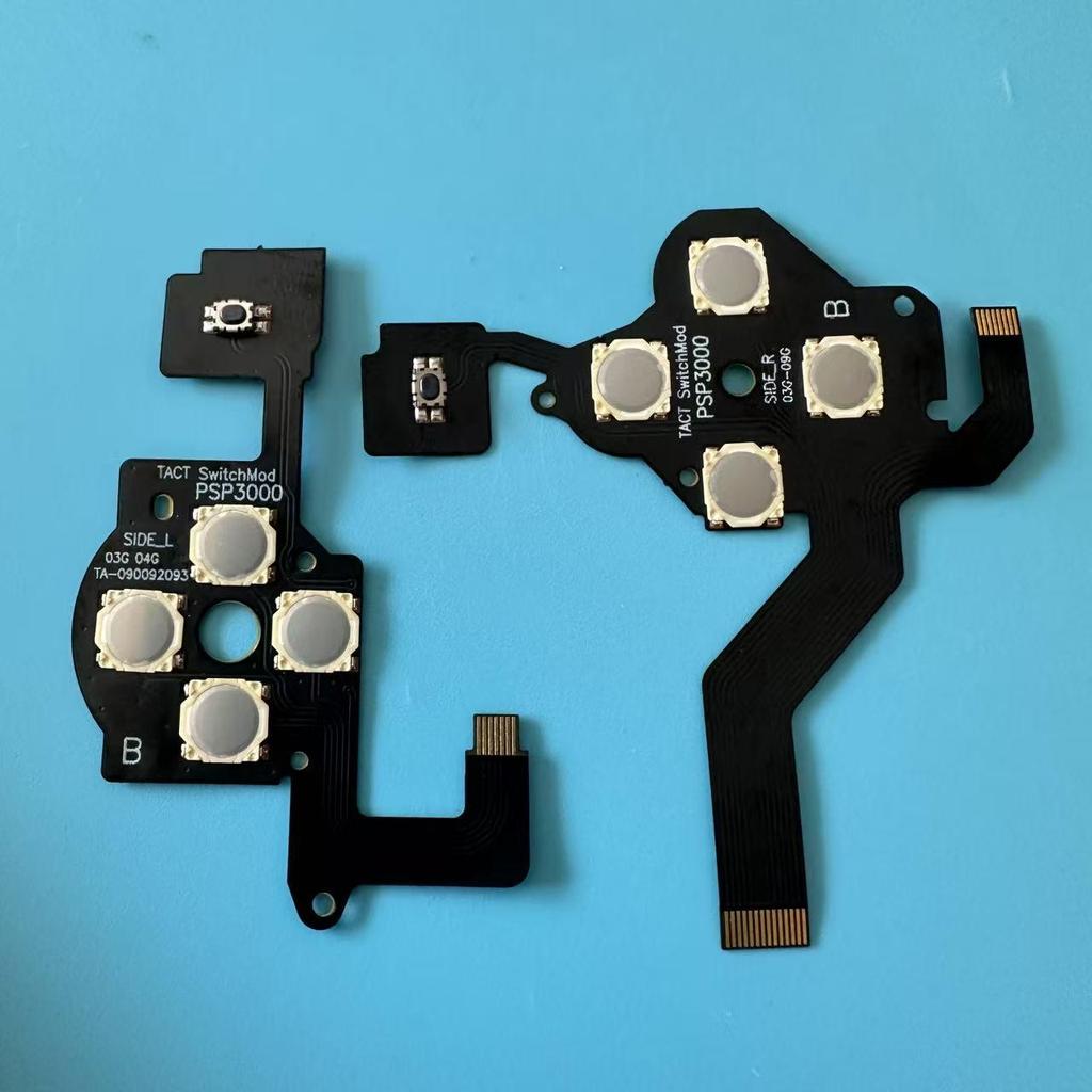 PSP3000/2000 Conductive Film Set: Includes Left & Right Film, Volume Switch Ribbon Cable, and Conductive Adhesive for PSP Accessories.
