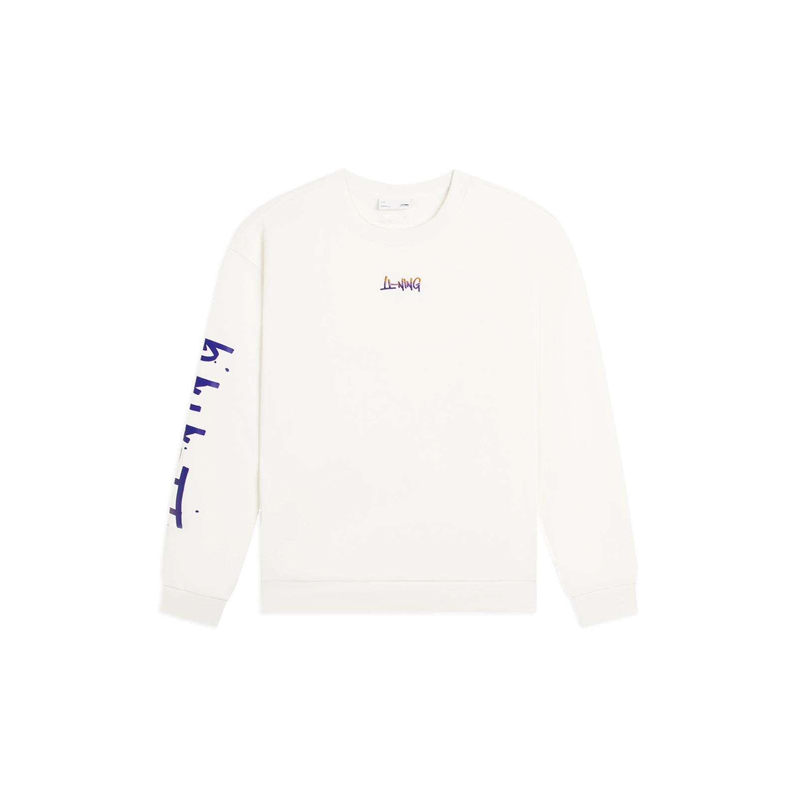 Li Ning Sports Life Collection Sweatshirts Unisex Ivory Crew Neck Moderate Regular AWDSF77-2 L