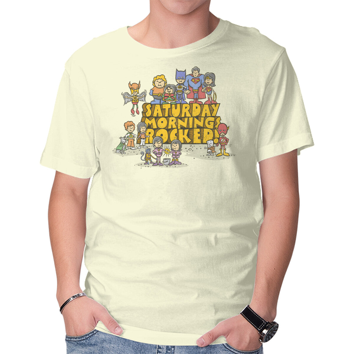 Unisex Crew Neck T-Shirt Saturday Mornings Rocked! Graphic Short Sleeve Casual Tee XXXXL