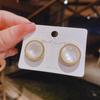 Korean Style Elegant Cat's Eye Stone Stud Earrings In 925 Sterling Silver