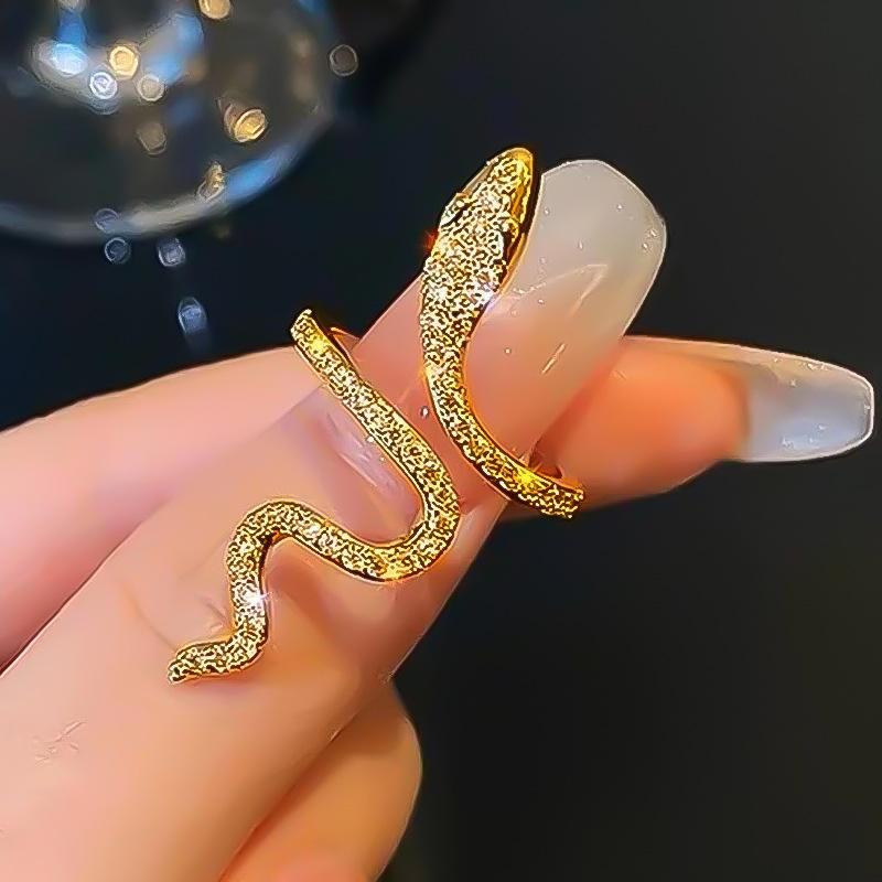 Snake Ring Micro Inlaid Zircon Wound Small Female Simplicity Minority Designer Fashion Index Finger Ring