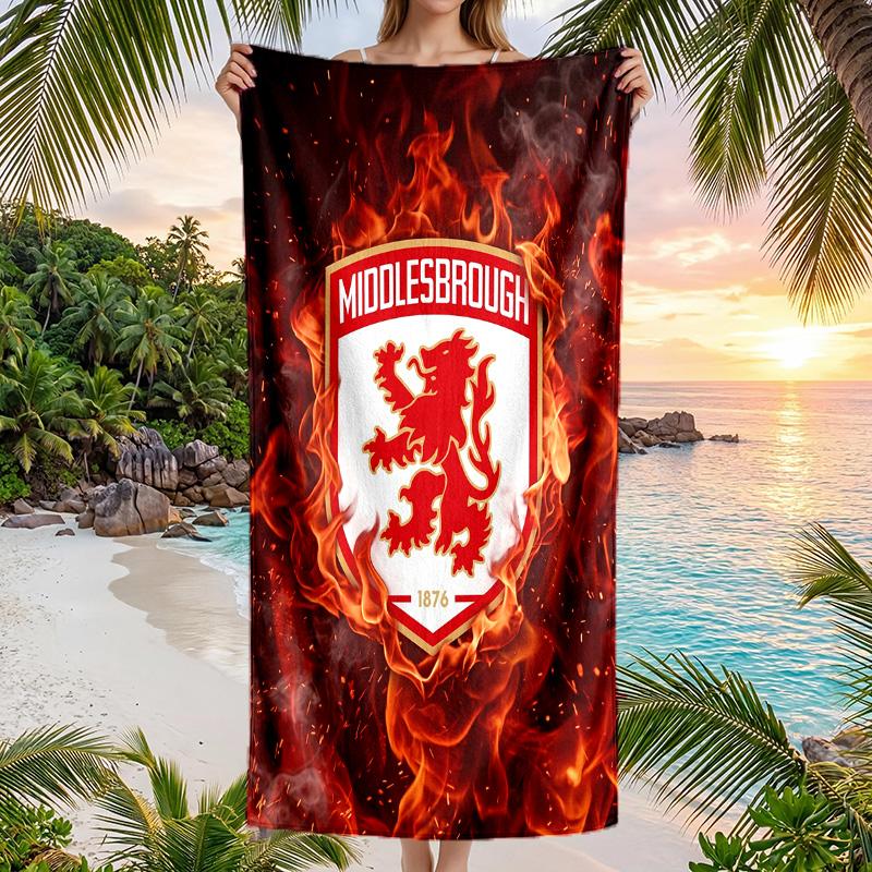 Stampa Middlesbrough FC Asciugamano da Spiaggia Quick Dry Microfibra Assorbente Portatile da Viaggio Asciugamano per Nuoto
