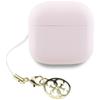 Écouteurs TWS Rose Guess Effet Brillant Logo Classique Imprimé & Breloque