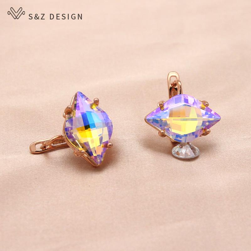 Mode Luxus Pferd Augentropfen Ohrringe Für Frauen Mädchen Hochzeit Eleganten Schmuck Trendy Rose Gold Farbe Eardrop Geschenk