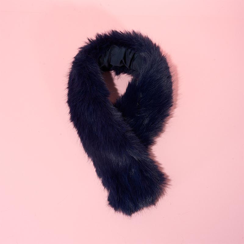 

Шарф из искусственного меха, шарф для волос, зимний теплый воротник для волос, утолщенный однотонный лисий мех, защита шеи, женский комплект