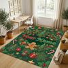 Christmas Theme Crystal Velvet Rug Personalized Custom Name Text Soft Floor Mat Home Decor